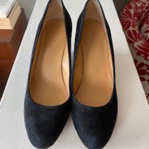 J. Crew Black Suede leather wedge heels, Size 9